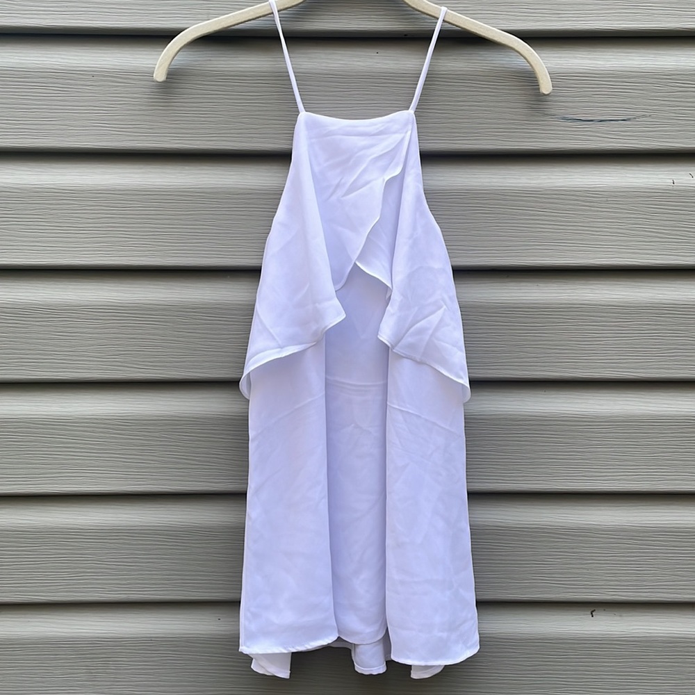 White Chiffon Flounce Racerback Cami